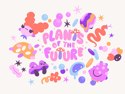 Plants of the future abstract branding cartoon character concept design illustration zutto