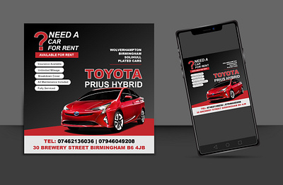 Rent a Car Social Media Post design graphic design illustration media poster social socialmedia typography