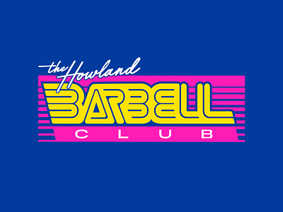 Howland Barbell Club // Logo Design 80s 90s blue branding bright design graphic design logo logo design neon script wordmark
