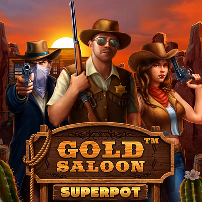 Impressive Logo design for the online slot machine "Gold Saloon" animation gambling game art game design graphic design logo logo animation logo design logo development logotype logotype animation motion graphics slot design slot machine western western game western slot western symbols wild west