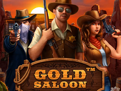 Impressive Logo design for the online slot machine "Gold Saloon" animation gambling game art game design graphic design logo logo animation logo design logo development logotype logotype animation motion graphics slot design slot machine western western game western slot western symbols wild west