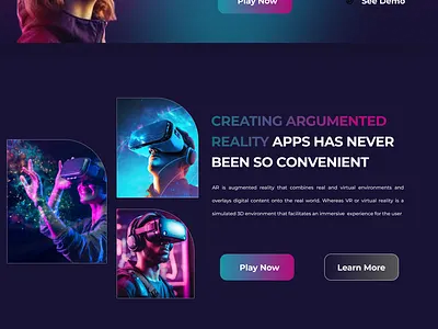 AR/VR Glasses Web UI Design app ar design ui vr web