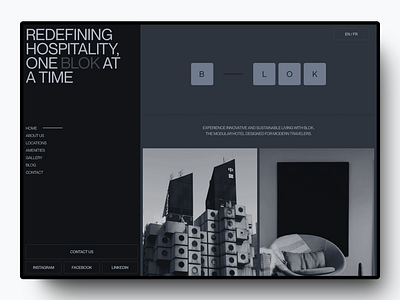 BLOK - Modular Hotel Website branding design graphic design hospitality hotel landing page ui web design website
