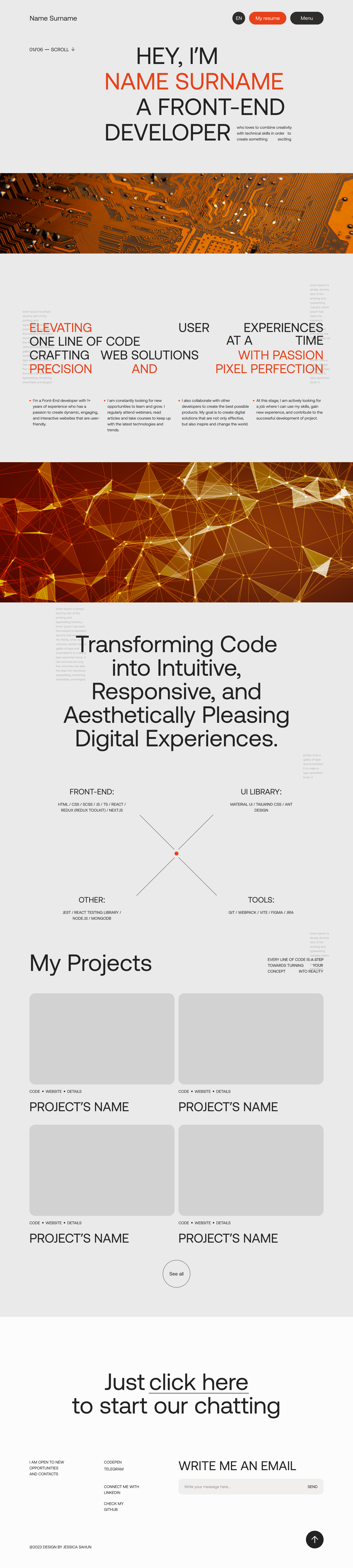 Developer's Portfolio design portfolio ui ux web design