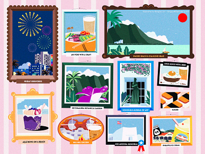 Hawaii Family Trip 2024 design hawaii honolulu illustration photoframe summer travel vacation waikiki