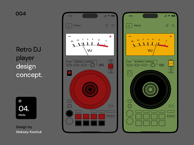 Retro player app design concept app design graphic design illustration landig page minimalism mobile player retro ui