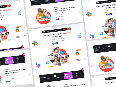 Kids Education Landing Page app design design e learning education platform education website header design hero section design kids education kids education landing page landing page landing page design learning learning online study landing page ui design ux ux design web design web ui design website