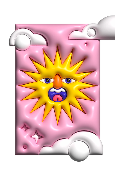 The Sun 3d doodle graphic design ill illustration