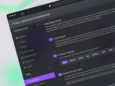 Settings Interface for Cloud Observability cloud infrastructure cloud observability dark mode ui data monitoring platform developer tools ui glassmorphism gradient product ui high performance light mode ui modern interface purple ui responsive ui saas settings interface settings ui tech settings ui design user interface ux design web application