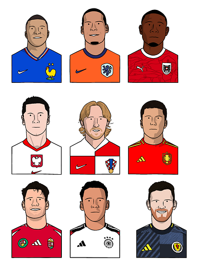 Euro 2024 poster football illustration poster