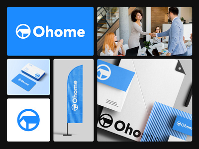 Ohome - Logo and brand identity for a real estate agency brand guilines branding branding design creative branding home house property rakibul62 real estate real estate agency real estate brand identity real estate branding startup branding visual identity workhu