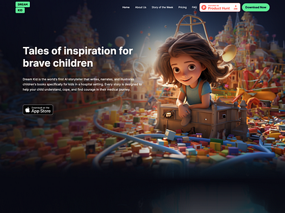 AI Generated Children Stories Website Design ai design midjourney ui ux web design