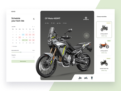 Motorbike Rental calendar motorbike motorcycle rental reservation schedule ui ux