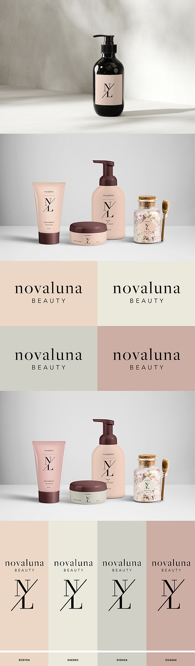 NovaLuna Cosmetic Mock Up | Packaging Design design illustrator logo marketing mockup packaging design photoshop