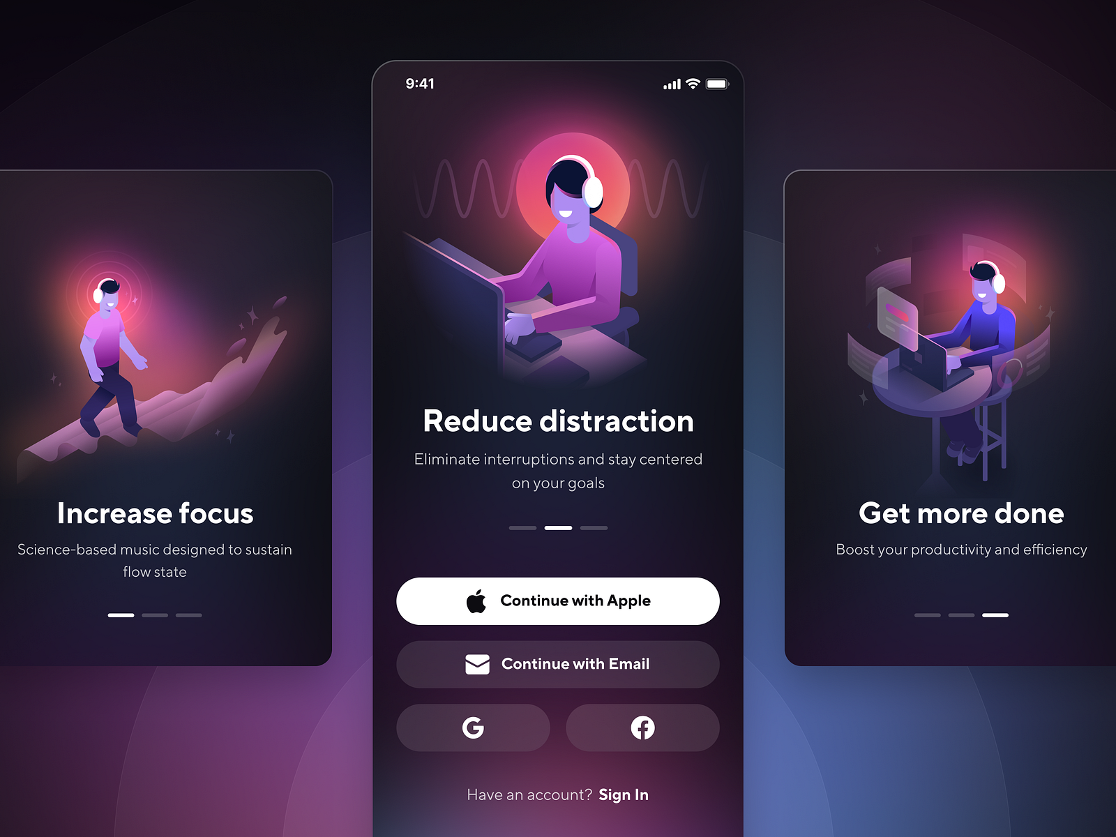 Brain.fm Mobile Onboarding by Phil Goodwin for Unfold on Dribbble