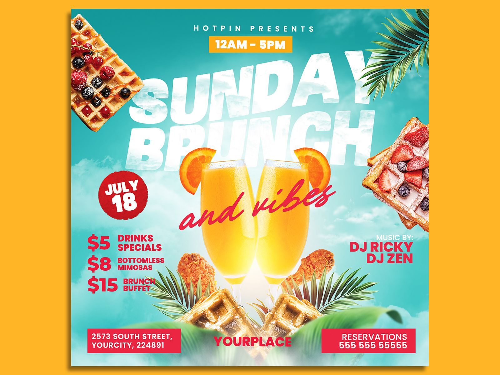 Brunch Flyer Template by Hotpin on Dribbble