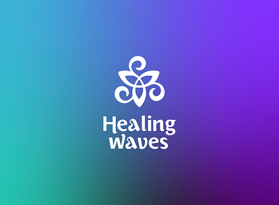 Healing Waves Logo branding graphic design healing healing waves logo meditation music well being wellness