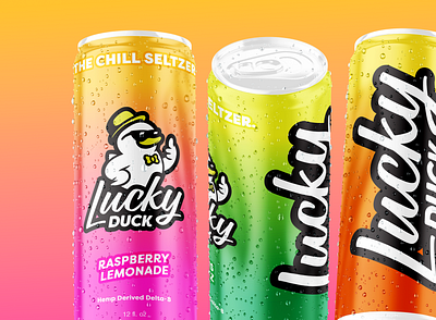 Lucky Duck Chill Seltzer beverage can duck logo lucky duck mascot package packaging seltzer