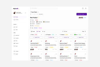 Mytask ✴︎ Task Management Dashboard branding dashboard design graphic design ui ui design uiux design web