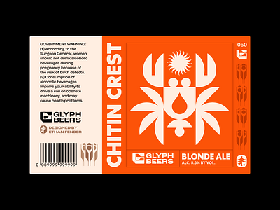 Glyph Beer 50 ale beach beer beer label branding cancer chitin coastal crab crest crustacean icon logo nature ocean omen packaging symbol totem zodiac