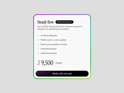 🍭 Pricing card exploration animation figma prototype gradient animation interaction micro interaction motion plans pricing pricing card prototype ui design