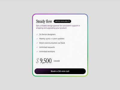 🍭 Pricing card exploration animation figma prototype gradient animation interaction micro interaction motion plans pricing pricing card prototype ui design