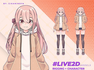 Anime Girl Live2D VTuber Model motion graphics streamerlife