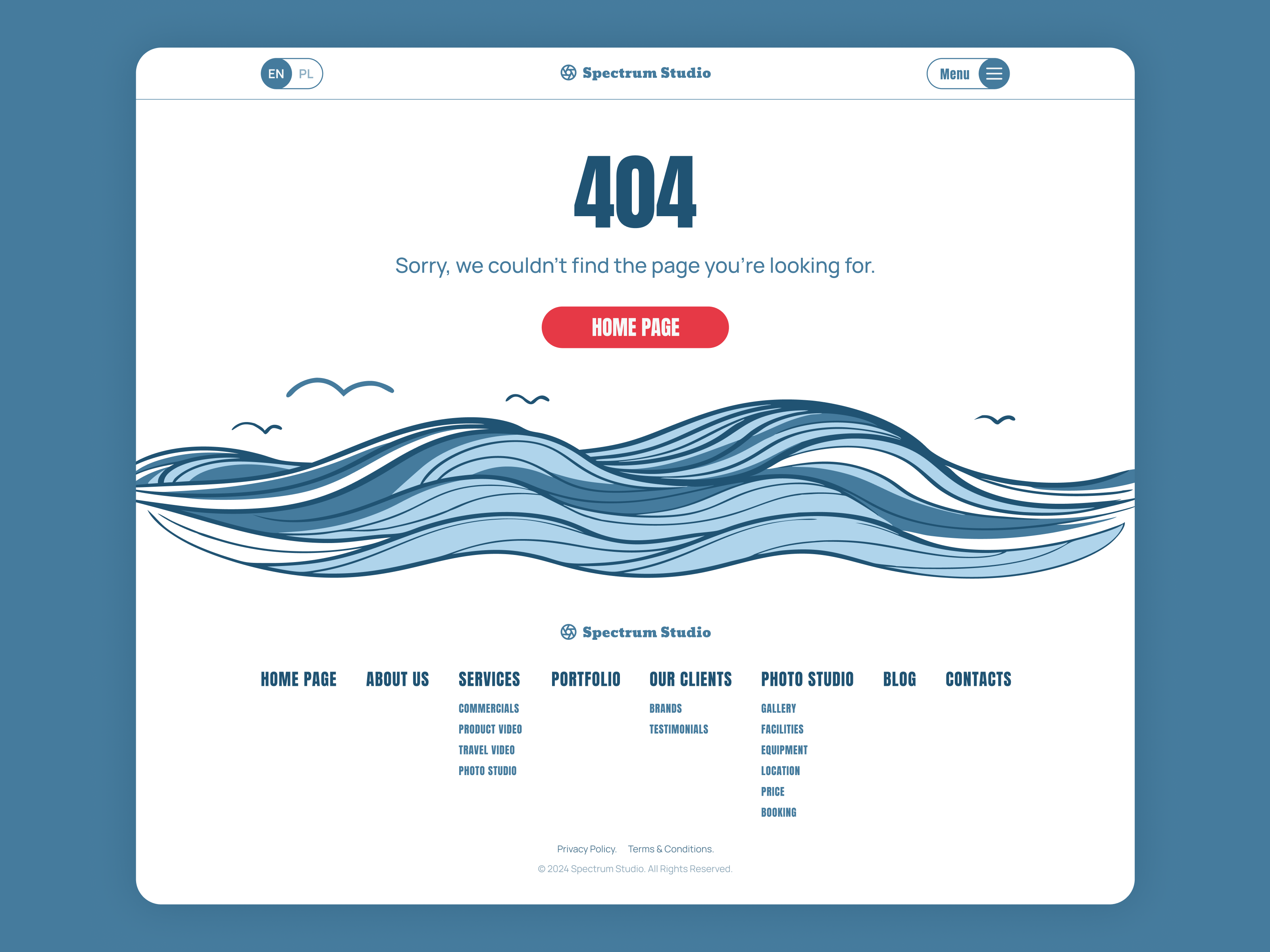 404 page design for Video Studio corporate website figma framer graphic design illustration interface design vector
