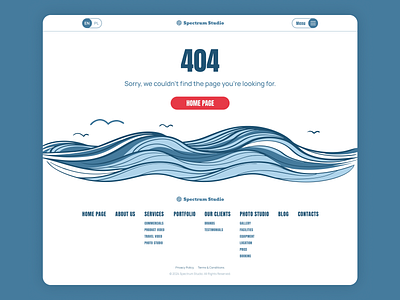 404 page design for Video Studio corporate website figma framer graphic design illustration interface design vector