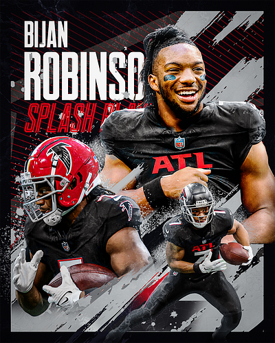 Bijan Robinson poster design american football nfl poster photoshop sports poster