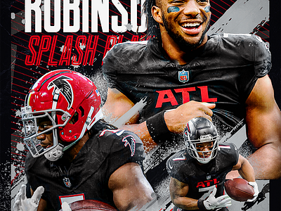 Bijan Robinson poster design american football nfl poster photoshop sports poster