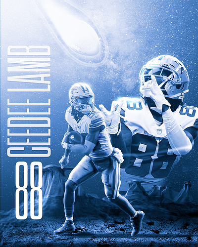 CeeDee Lamb poster design american football dallas cowboys photoshop sports poster