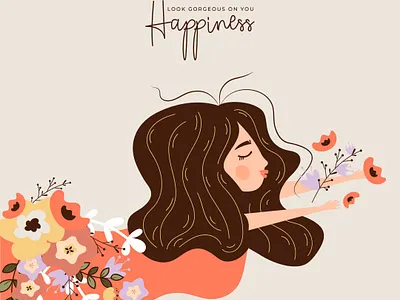 Happiness cosmetic branding graphic design logo