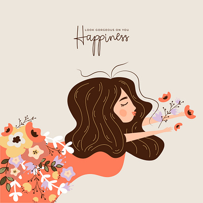 Happiness cosmetic branding graphic design logo