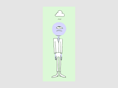 Under The Weather Illustration bad day cartoon character cloud cyclop depression design graphic design illustration rainy tuxedo weather