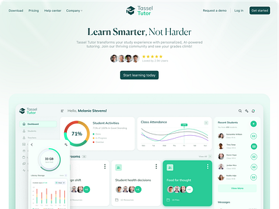 EdTech Hero Homepage landingpage product design ui ux visual design web