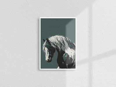 Horse Wall Art Printable, Horse Acrylic Painting, Animal Poster floral horse prints graphic design horse painting digital horse portrait wall art horses digital prints native girl with horse artwork printable art horses rainbow horse print