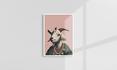 Goat Wall Art Printable, Goat Acrylic Painting, Animal Poster animation branding cartoon goat art funny goat art goat digital print goat digital prints graphic design logo motion graphics pictures of goats and sheeps printable goat art