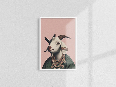 Goat Wall Art Printable, Goat Acrylic Painting, Animal Poster animation branding cartoon goat art funny goat art goat digital print goat digital prints graphic design logo motion graphics pictures of goats and sheeps printable goat art