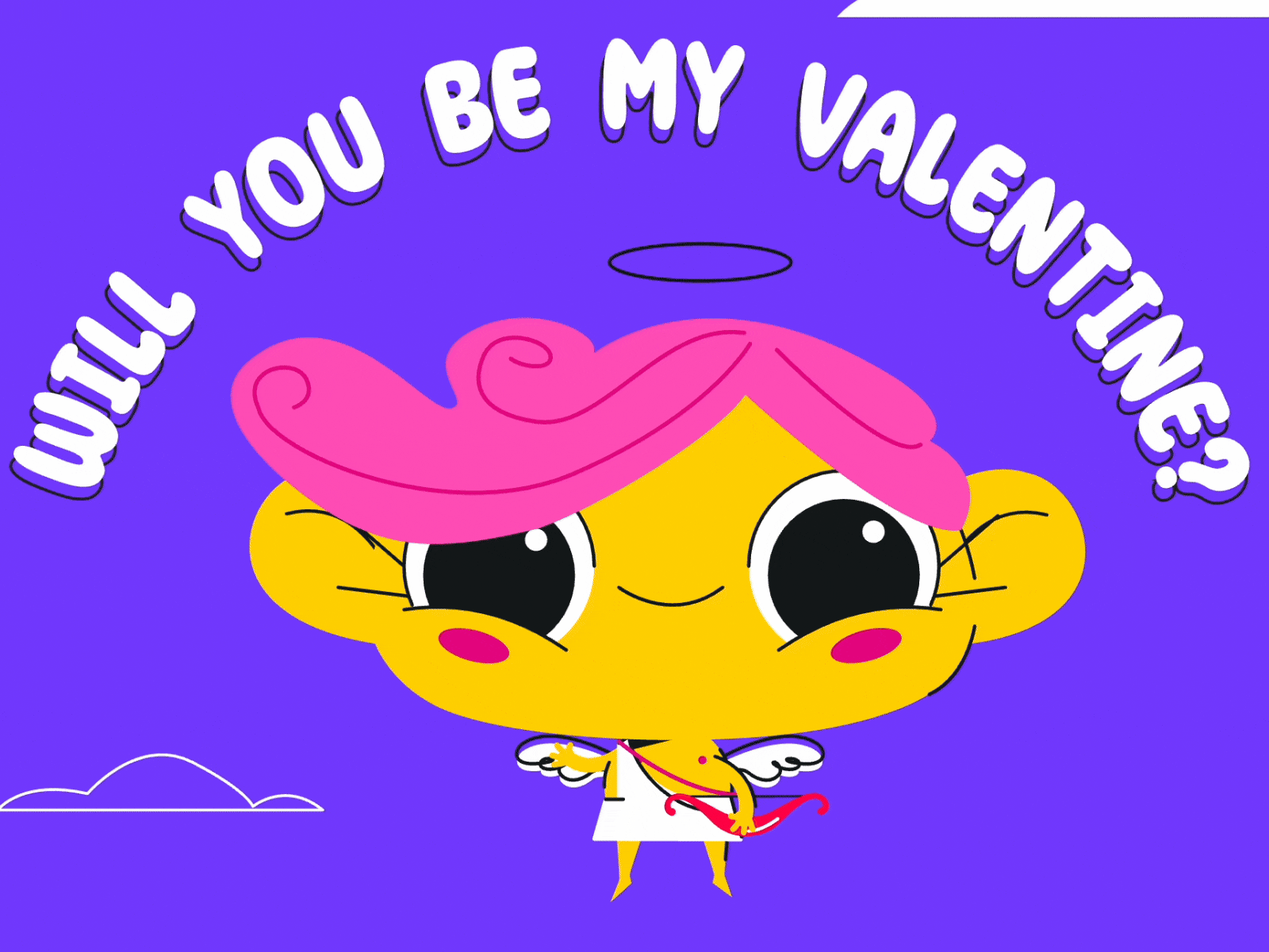 Rive, will you be my valentine? angel animation cartoon character design cute illustration interaction interactive kids love motion rive valentines