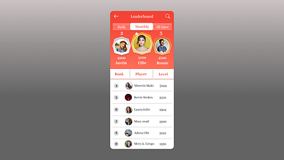 Leaderboard #Dailyui challenge 019 019 challenge dailyui design gaming app graphic design iphone app leadeboard product design ui ui design ux design