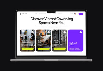 Coworking Booking Platform | UI/UX design figma graphic design interface landing page page site ui ui ux ux web web page webdesign wireframe