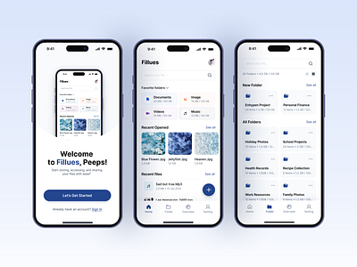 Fillues - Cloud Storage Mobile App branding cloud storage graphic design mobile ui