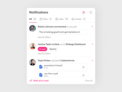 GigGrove - Notifications app b2b b2c branding dashboard design freelance illustration interface logo minimal notifications product toglas ui ux