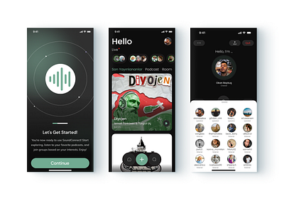 Welcome to SoundConnect! - Mobile App UI/UX Design app appdesign dribbble graphic design mobile podcast podcastapp sound ui uiux ux