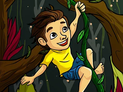 Kid Fun In Wild fores fun kid kids marsupilami play survive tarzan wild wilderness