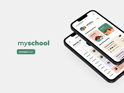 myschool — Educational Concept App app branding design product design ui ui design ux ux design