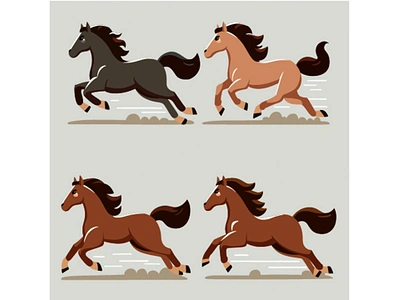 Hand Drawn Horse Elements Collection animal cartoon clipart element horse icon illustration jockey mammal mustang pony racing rider riding run running set unicorn vector zebra