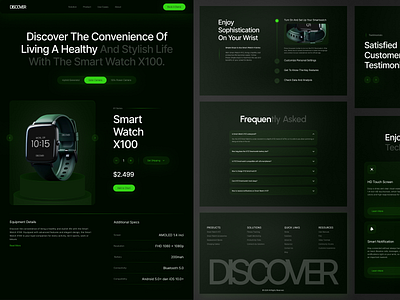 Discover - SmartWatch Detail Page Website detail page detail product home page landing page smart watch smartwatch smartwatch landing page smartwatch technology smartwatch website technology web design website