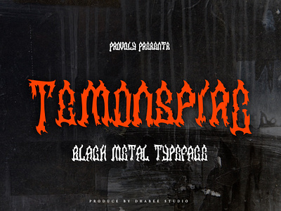 Temonspire - Black Metal Font heavy metal rock tshirt typography